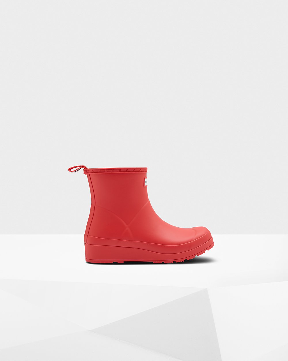 Womens Play Boots - Hunter Original Short Rain (61UITFLWX) - Red
